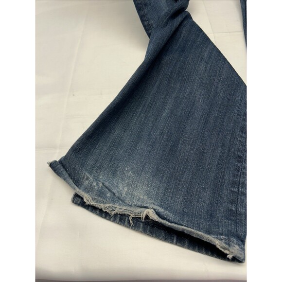 Express Stella Bootcut Jeans Women Sz 4 L Mid Rise Blue Stretch Dark Wash - Picture 3 of 12